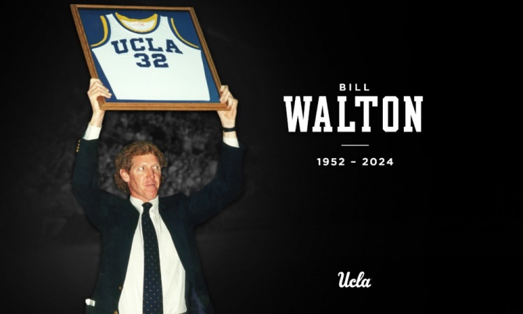 RIP.UCLA男篮：向两届NCAA总冠军比尔-沃顿的去世表示哀悼